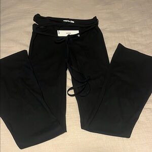 NWT! Joah Brown Flare Black Drawstring Pants